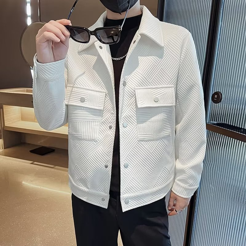 Áo khoác bomber đơn giản có túi màu trơn đơn giản phong cách Hàn Quốc thời trang dành cho nam M-5XL