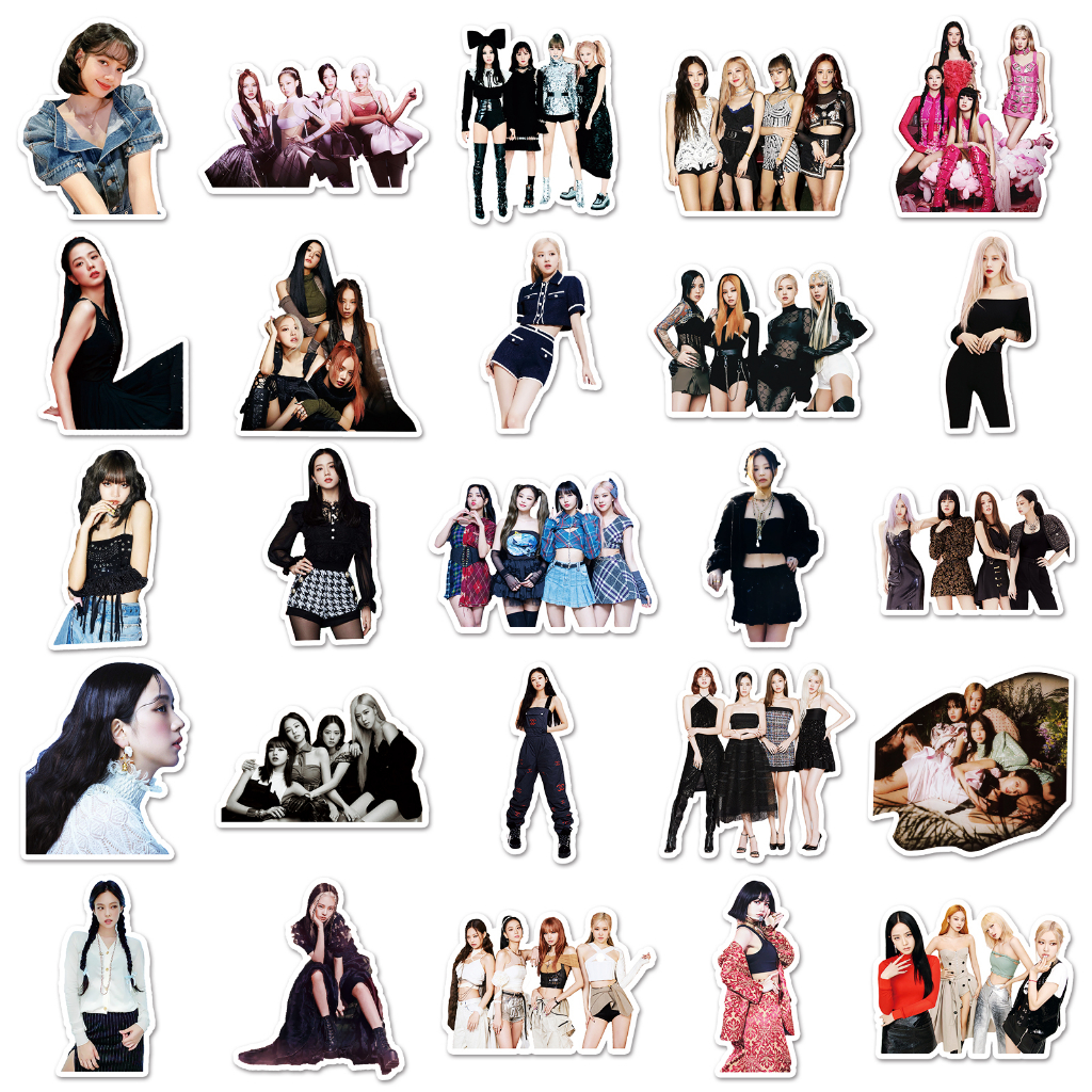 Bộ 100 Sticker Dán Trang Trí Xe Hơi / Nhà Cửa Hình BlackPink Sáng Tạo Chống Nước DIY