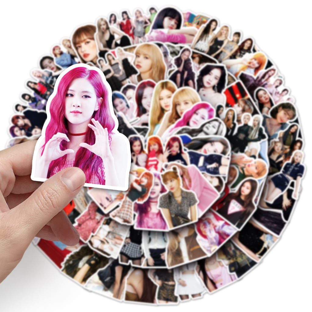 Bộ 100 Sticker Dán Trang Trí Xe Hơi / Nhà Cửa Hình BlackPink Sáng Tạo Chống Nước DIY