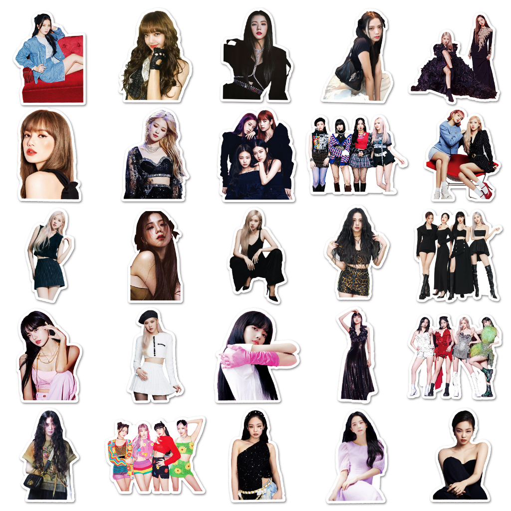 Bộ 100 Sticker Dán Trang Trí Xe Hơi / Nhà Cửa Hình BlackPink Sáng Tạo Chống Nước DIY
