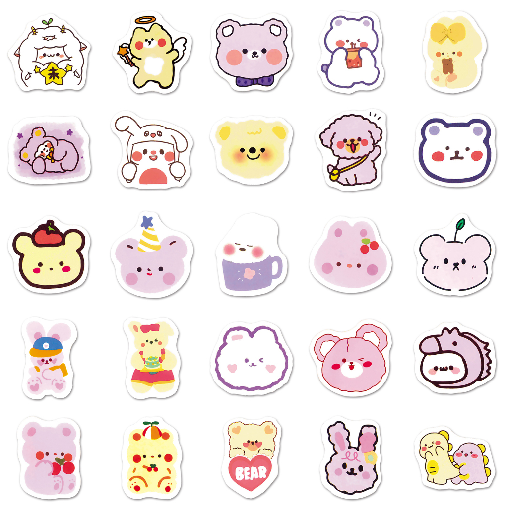 Bộ 100 Miếng Dán Họa Tiết Hoạt Hình Vui Nhộn Chống Thấm Nước Trang Trí Xe Hơi / Nhà Cửa