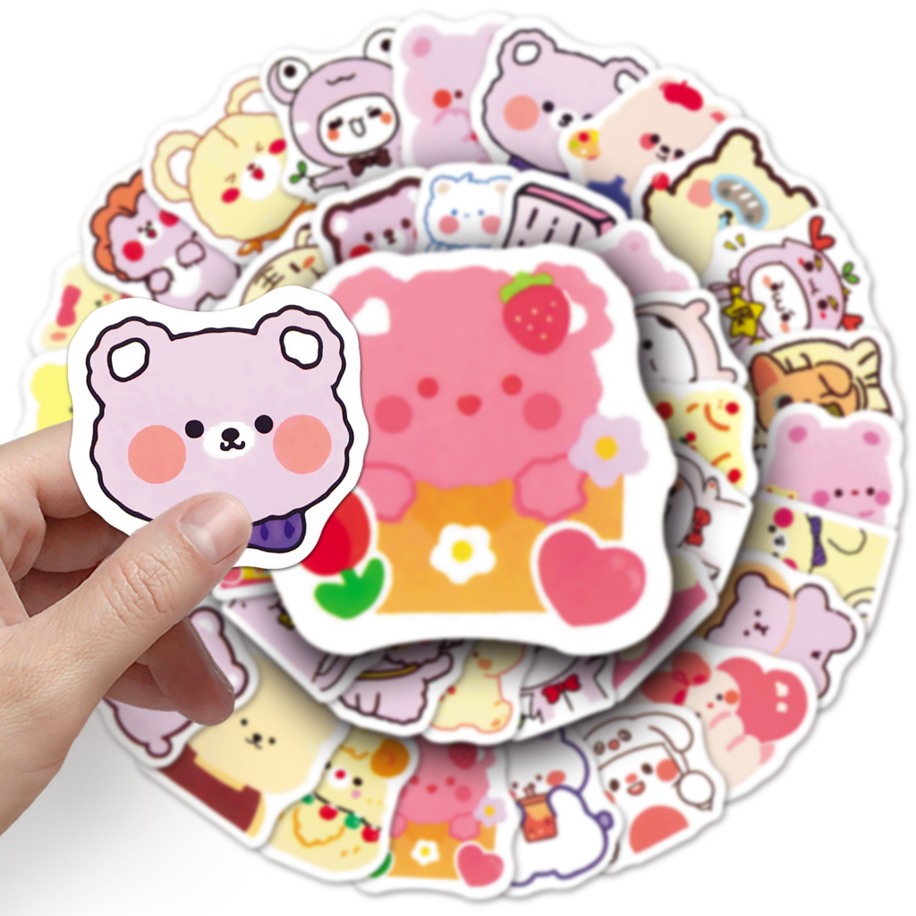 Bộ 100 Miếng Dán Họa Tiết Hoạt Hình Vui Nhộn Chống Thấm Nước Trang Trí Xe Hơi / Nhà Cửa