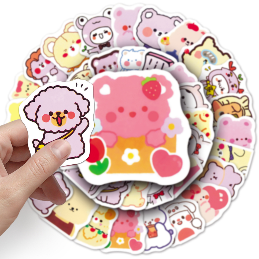 Bộ 100 Miếng Dán Họa Tiết Hoạt Hình Vui Nhộn Chống Thấm Nước Trang Trí Xe Hơi / Nhà Cửa