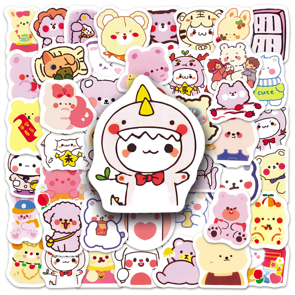 Bộ 100 Miếng Dán Họa Tiết Hoạt Hình Vui Nhộn Chống Thấm Nước Trang Trí Xe Hơi / Nhà Cửa