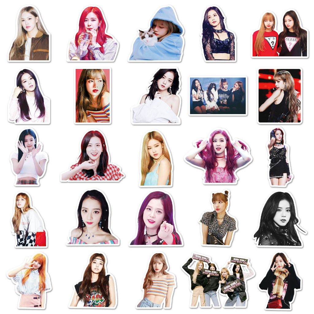 Bộ 100 Sticker Dán Trang Trí Xe Hơi / Nhà Cửa Hình BlackPink Sáng Tạo Chống Nước DIY