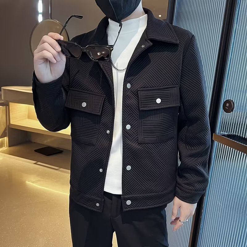 Áo khoác bomber đơn giản có túi màu trơn đơn giản phong cách Hàn Quốc thời trang dành cho nam M-5XL