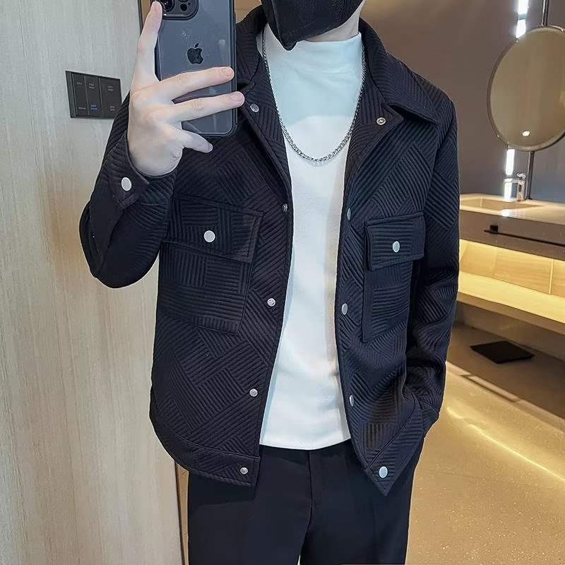 Áo khoác bomber đơn giản có túi màu trơn đơn giản phong cách Hàn Quốc thời trang dành cho nam M-5XL