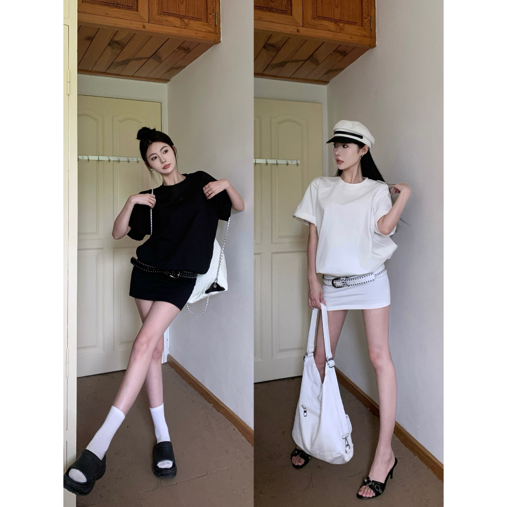 【COLORBLLIND】Đầm Thun Ngắn Tay Ôm Dáng Thời Trang Dành Cho Nữ