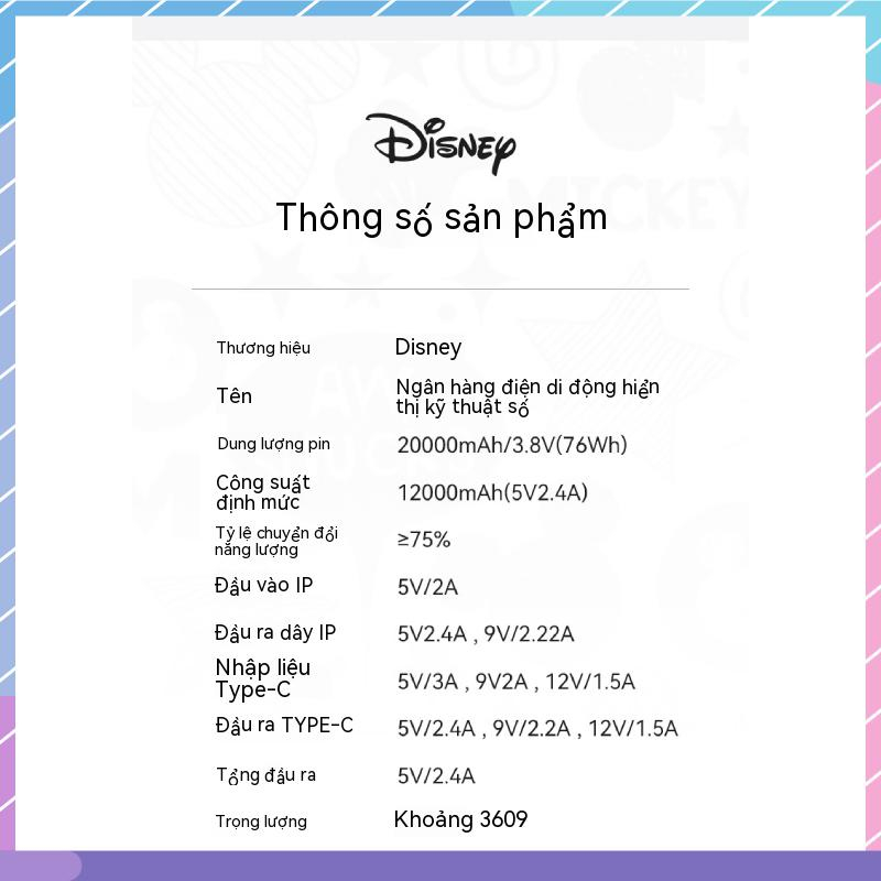 Pin Sạc Dự Phòng Disney Cobranded 2 Dây 20000mAh Sức Chứa Lớn Và Sạc Nhanh Nhiều Màu Sắc Dành Cho Samsung / Xiaomi / oppo / vivo