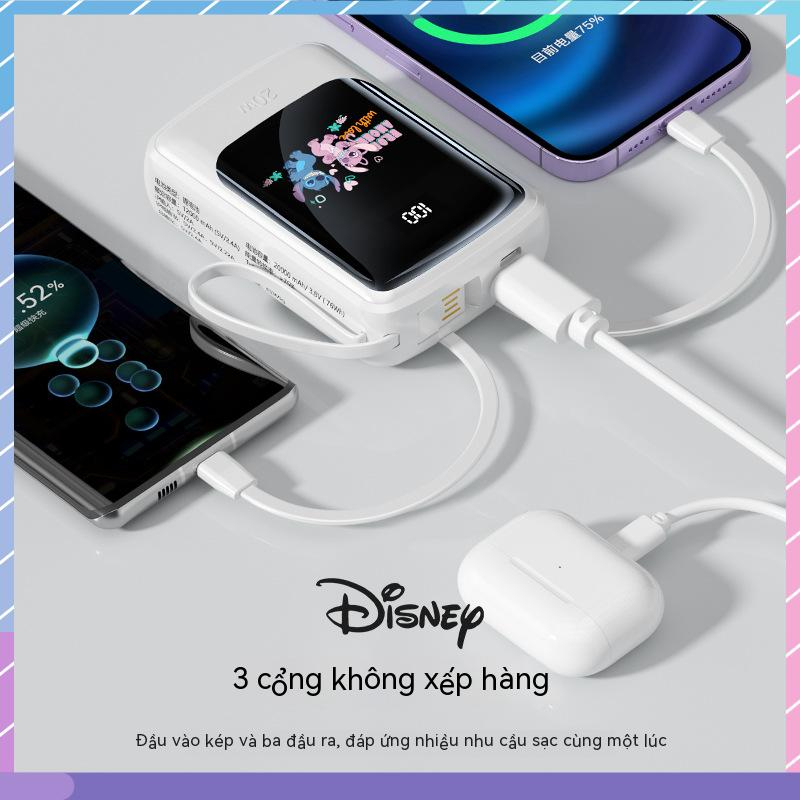 Pin Sạc Dự Phòng Disney Cobranded 2 Dây 20000mAh Sức Chứa Lớn Và Sạc Nhanh Nhiều Màu Sắc Dành Cho Samsung / Xiaomi / oppo / vivo
