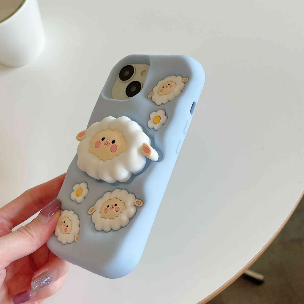 Ốp Điện Thoại Gel Silicon Mềm Hình Chú Cừu / Khủng Long Hoạt Hình Vui Nhộn Cho Iphone 14Pro Max 11 12 13Pro Msx