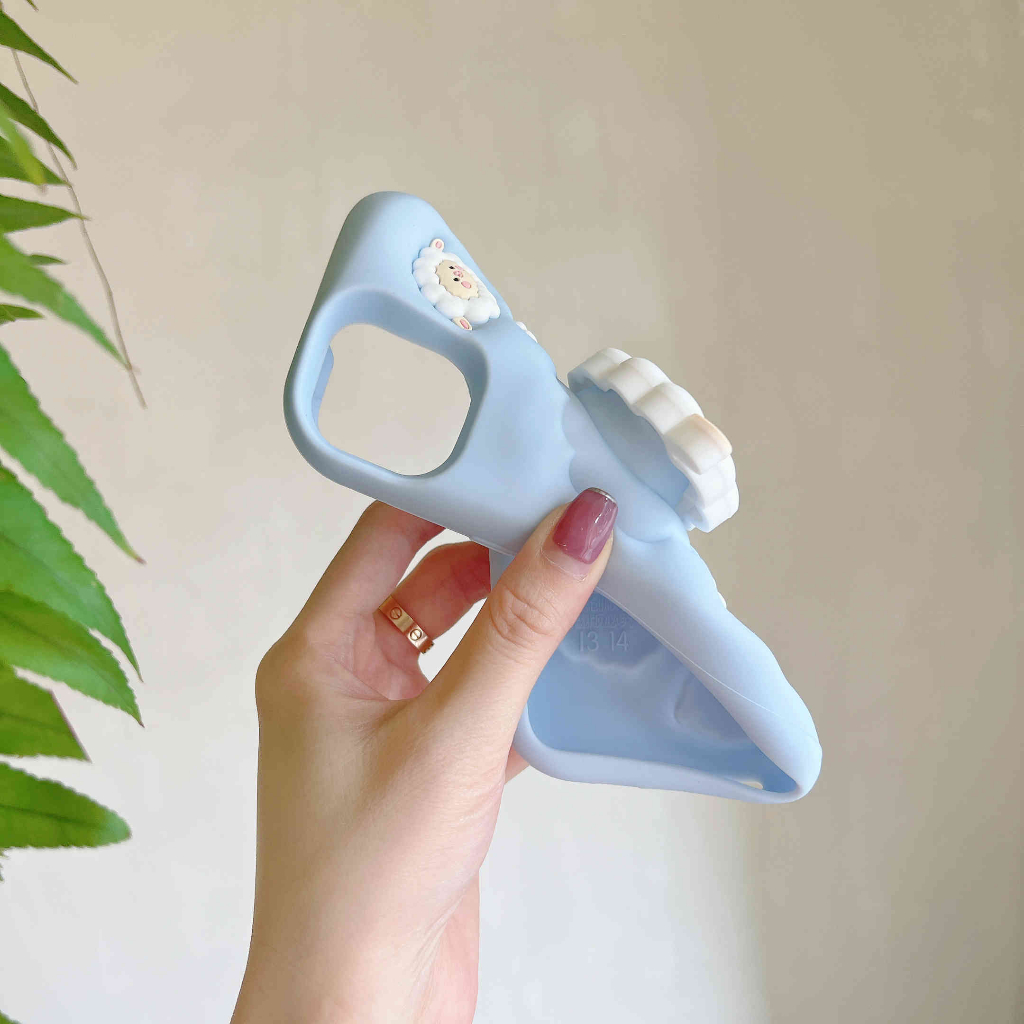 Ốp Điện Thoại Gel Silicon Mềm Hình Chú Cừu / Khủng Long Hoạt Hình Vui Nhộn Cho Iphone 14Pro Max 11 12 13Pro Msx