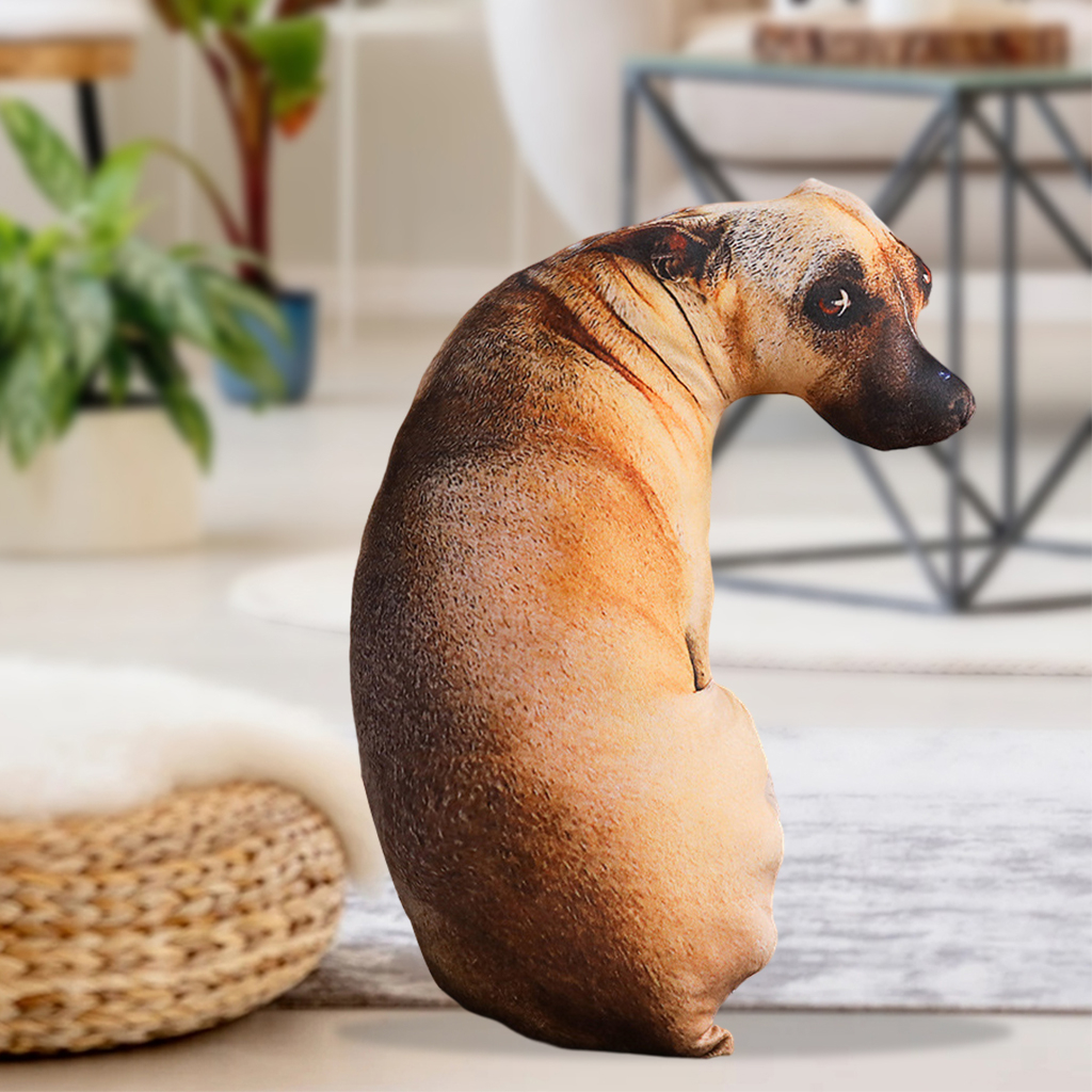 Gối Ôm Nhồi Bông Hình Chú Chó 3D Dễ Thương