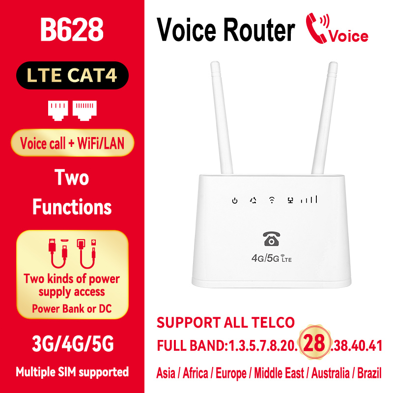 Bộ định tuyến LTE CPE 4G / 5G modem thẻ Sim Giao diện RJ11 Chức năng giọng nói LAN Điểm truy cập Wi 
