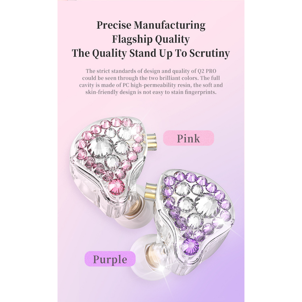 Tai Nghe Nhét Tai Q2 PRO HiFi Có Dây Âm Thanh Nổi Có Thể Tháo Rời Âm Thanh Siêu Trầm