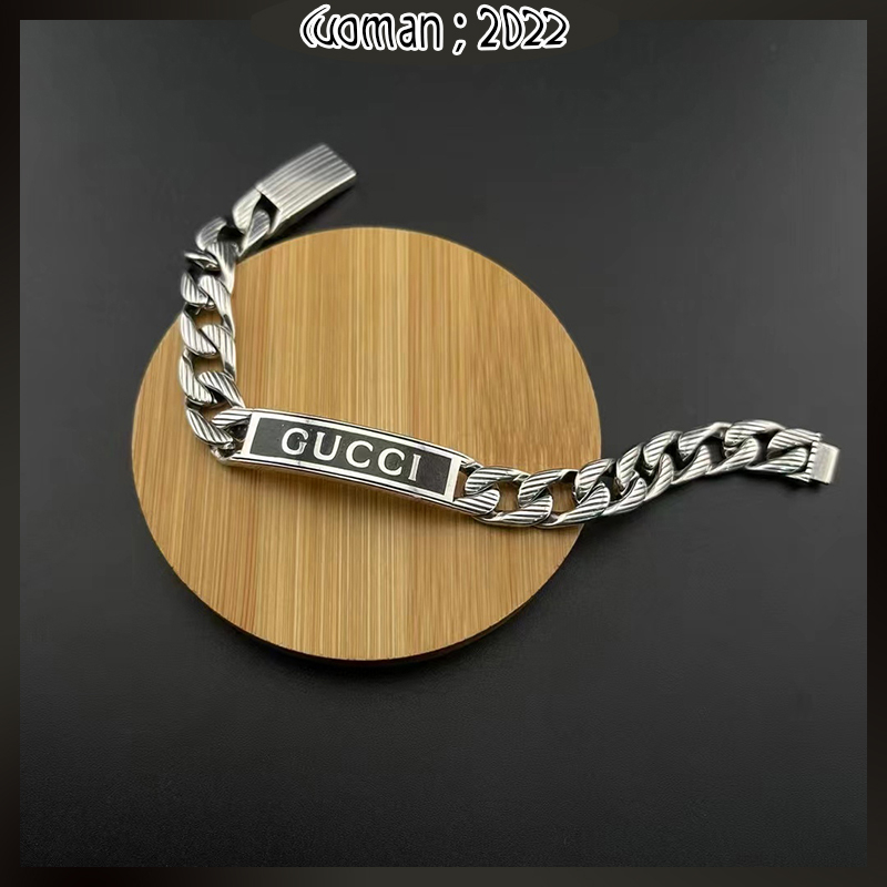 Vòng Tay Gucci Tráng Men Màu Bạc Thời Trang Cho Nam Và Nữ