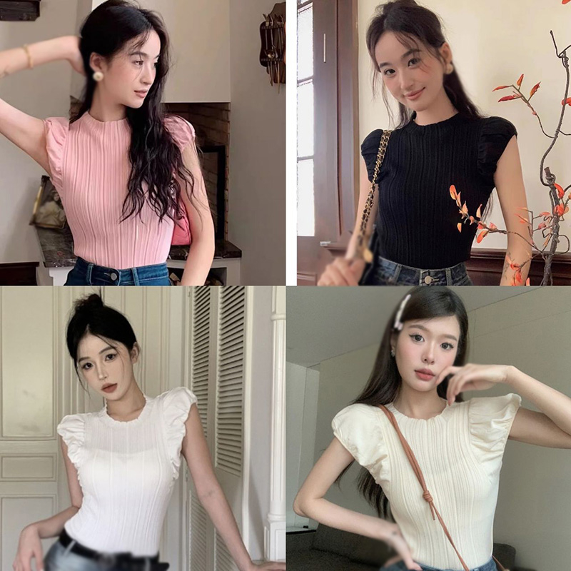 Áo Croptop Sát Nách Dệt Kim Màu Sắc Thanh Lịch