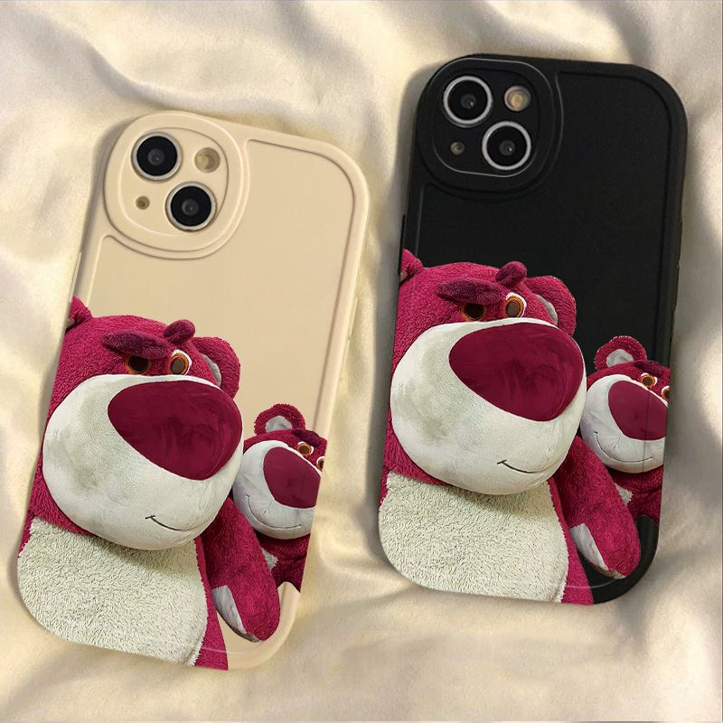Ốp Điện Thoại Hình Gấu Và Dâu Tây Dễ Thương Cho iPhone 11pro 6sPlus X XR XS Max 7 8Plus SE 12 13 14ProMax 12mini