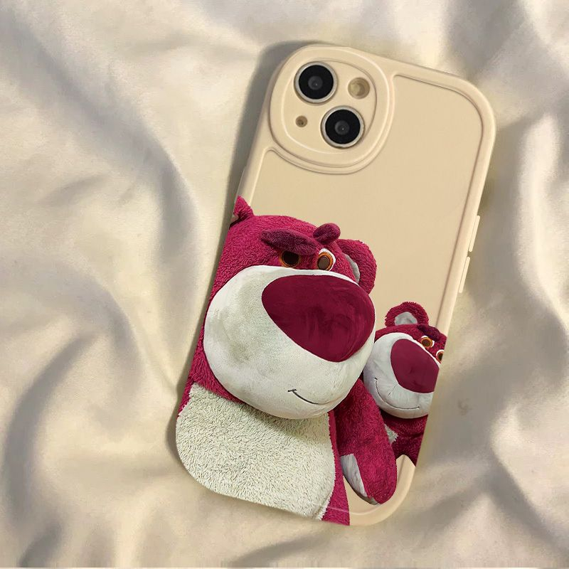 Ốp Điện Thoại Hình Gấu Và Dâu Tây Dễ Thương Cho iPhone 11pro 6sPlus X XR XS Max 7 8Plus SE 12 13 14ProMax 12mini
