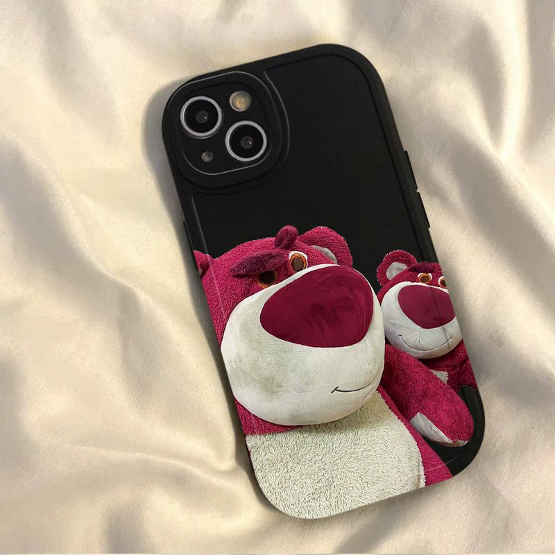 Ốp Điện Thoại Hình Gấu Và Dâu Tây Dễ Thương Cho iPhone 11pro 6sPlus X XR XS Max 7 8Plus SE 12 13 14ProMax 12mini