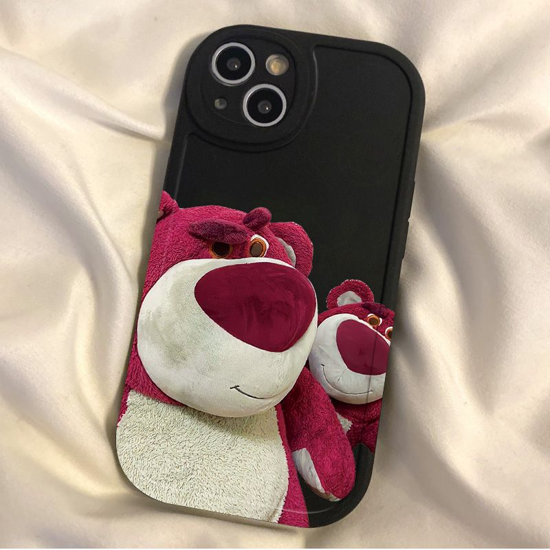 Ốp Điện Thoại Hình Gấu Và Dâu Tây Dễ Thương Cho iPhone 11pro 6sPlus X XR XS Max 7 8Plus SE 12 13 14ProMax 12mini