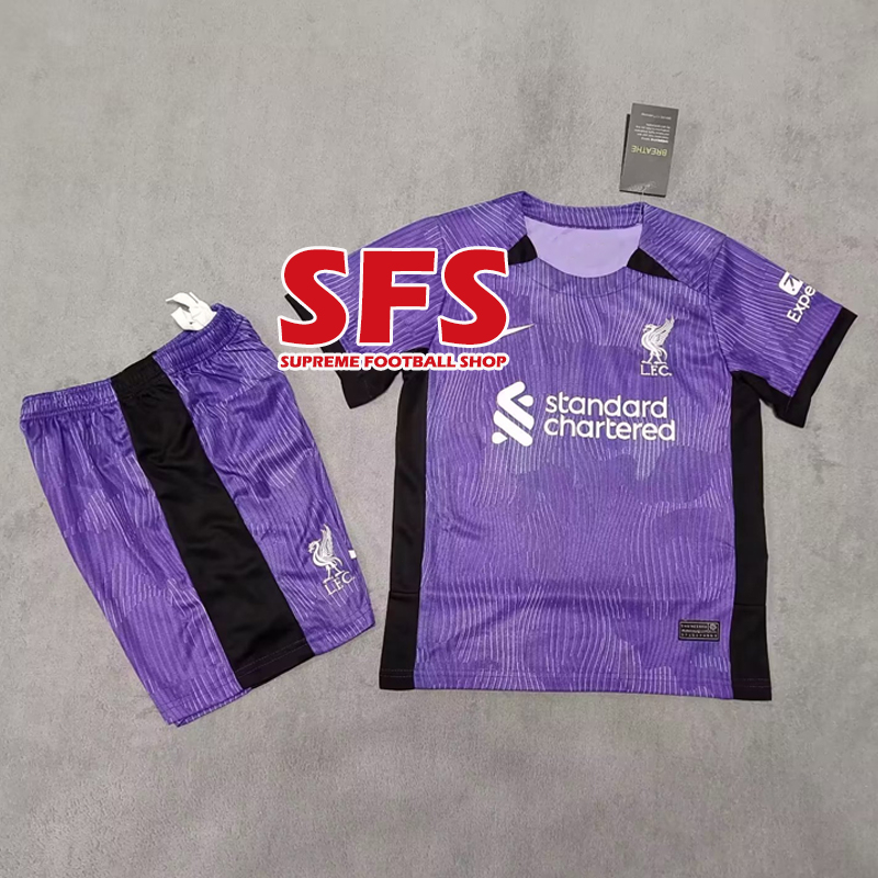 Bộ Áo Thun + Quần Short Thể Thao Câu Lạc Bộ Liverpool MU 23-24 Cho Bé