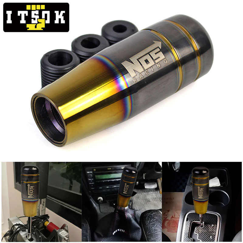 Nos Đầu Cần Gạt Số Xe Hơi Bằng Nhôm Màu Xanh Dương Đốt 8.5CM