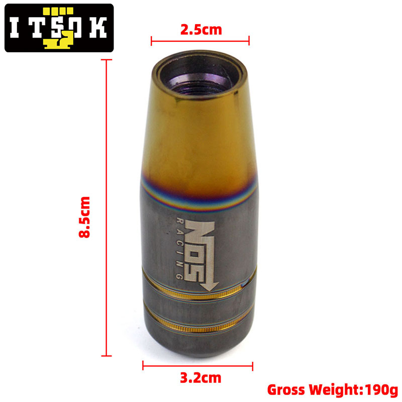 Nos Đầu Cần Gạt Số Xe Hơi Bằng Nhôm Màu Xanh Dương Đốt 8.5CM