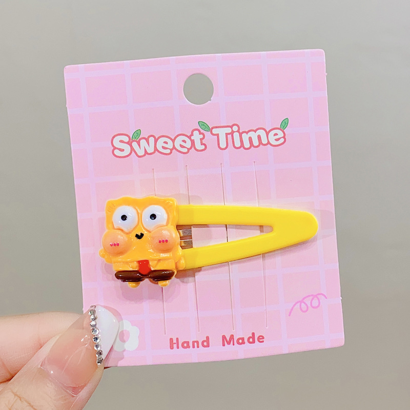 Kẹp Tóc Hình SpongeBob / Ngôi Sao / Trái Tim Hoạt Hình Ngọt Ngào Dễ Thương Cho Nữ