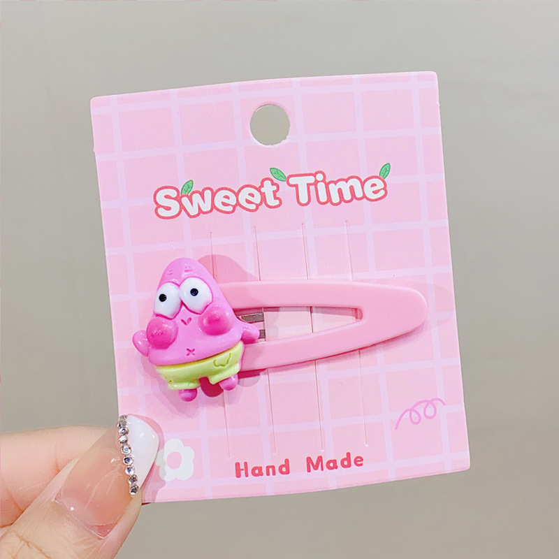 Kẹp Tóc Hình SpongeBob / Ngôi Sao / Trái Tim Hoạt Hình Ngọt Ngào Dễ Thương Cho Nữ