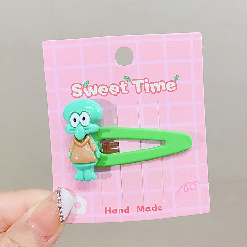 Kẹp Tóc Hình SpongeBob / Ngôi Sao / Trái Tim Hoạt Hình Ngọt Ngào Dễ Thương Cho Nữ