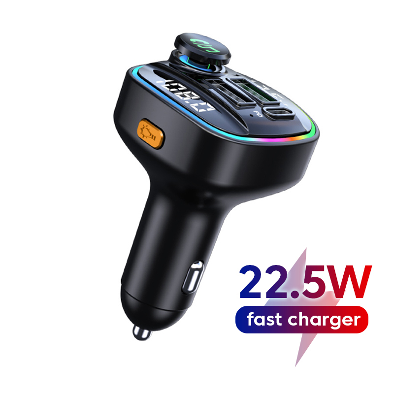 3-Port Car Bluetooth Receiver Lossless Sound Quality MP3 Player Convert Car Charger QC3.0+PD Fast Charging