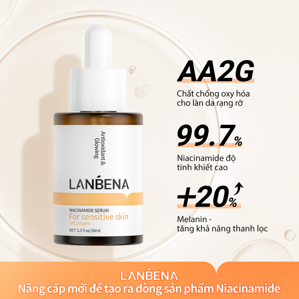 [30ml] Tinh Chất Làm Trắng Serum Niacinamide Lanbena Làm Sáng Da Giảm Vết Thâm Và Làm Săn Chắc Da (Phiên Bản Nâng Cấp))