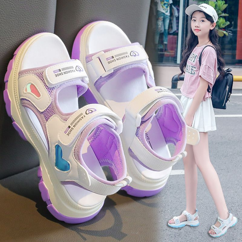 Giày Sandal Thể Thao Đế Mềm Thời Trang Mùa Hè Phong Cách Hàn Quốc Cho Bé Gái