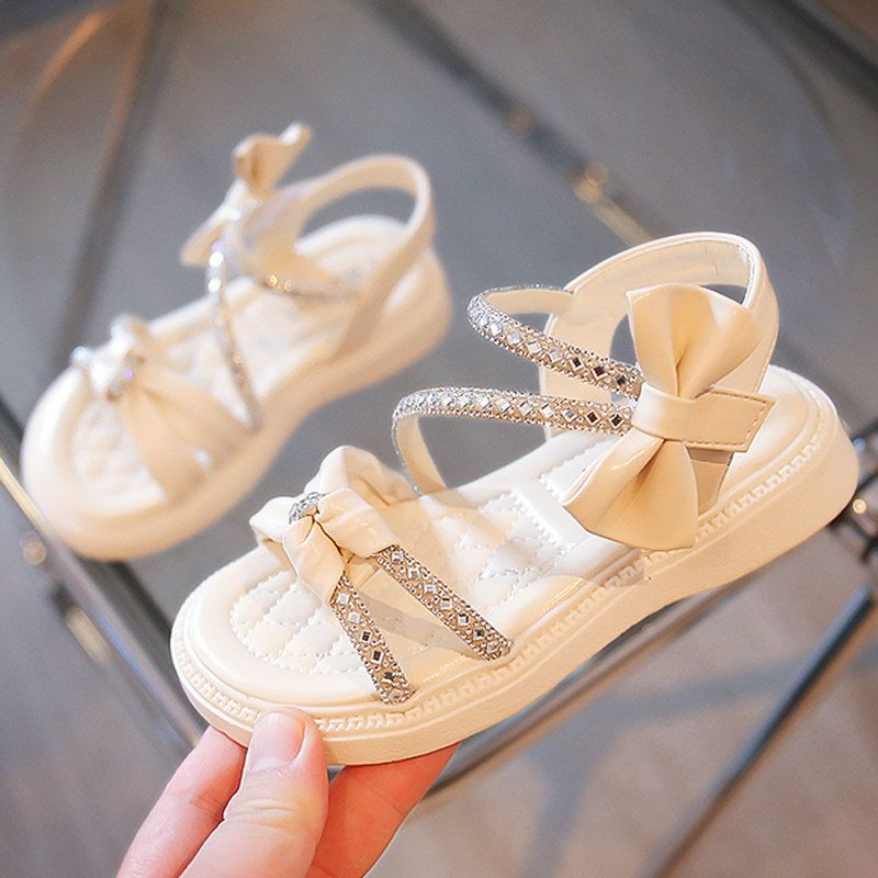 Sandal Đế Mềm Đính Đá Xinh Xắn Theo Phong Cách Mùa Hè Dành Cho Bé Gái