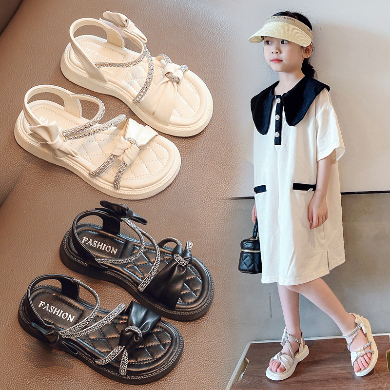 Sandal Đế Mềm Đính Đá Xinh Xắn Theo Phong Cách Mùa Hè Dành Cho Bé Gái