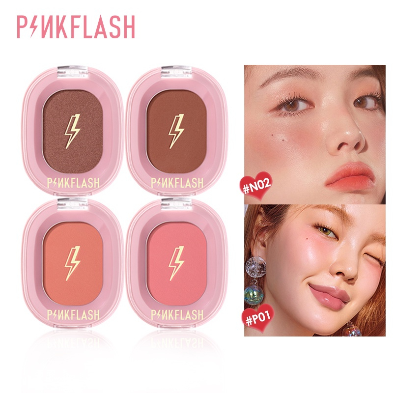 Phấn Má Hồng Dạng Nén Sắc Tố Cao Lâu Trôi Không Thấm Nước PINKFLASH