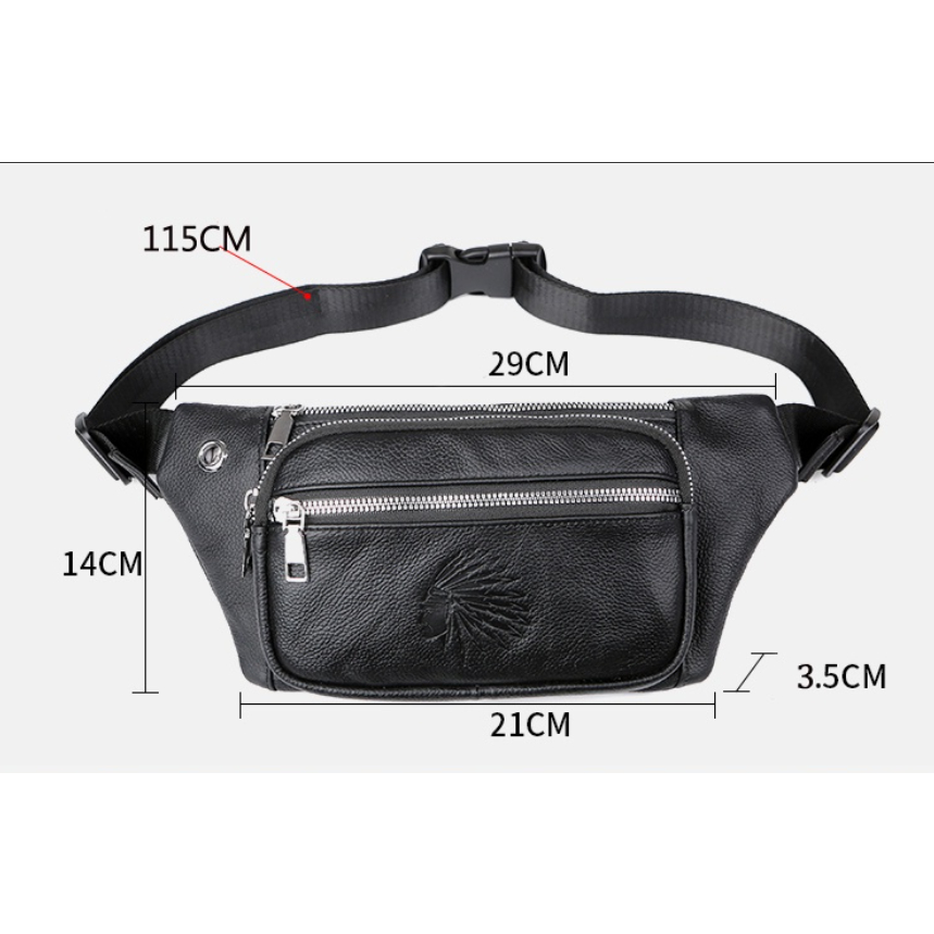Túi Đeo Hông Bằng Da Thật Phong Cách Thể Thao Thời Trang Cho Nam Và Nữ