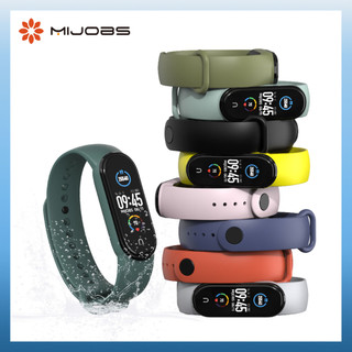 Dây đeo thay thế bằng silicon MIJOBS màu trơn cho Xiaomi mi Band 5 / mi Band 6 7 / mi smart Band 6 NFC