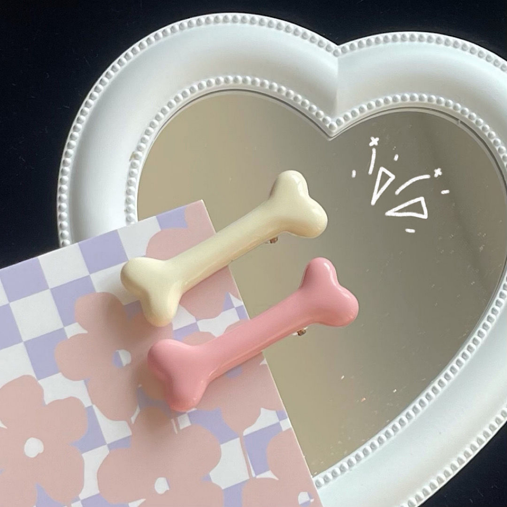 Kẹp Tóc Màu Kẹo Hình Xương Cún Phong Cách Nhật Bản Và Hàn Quốc Ngọt Ngào Dễ Thương Dành Cho Bạn Gái