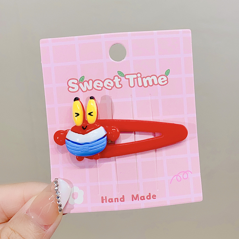 Kẹp Tóc Hình SpongeBob / Ngôi Sao / Trái Tim Hoạt Hình Ngọt Ngào Dễ Thương Cho Nữ