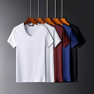 Áo Thun cotton Ngắn Tay Cổ Tròn Màu Trơn Thời Trang Mùa Hè Mới Cho Nam