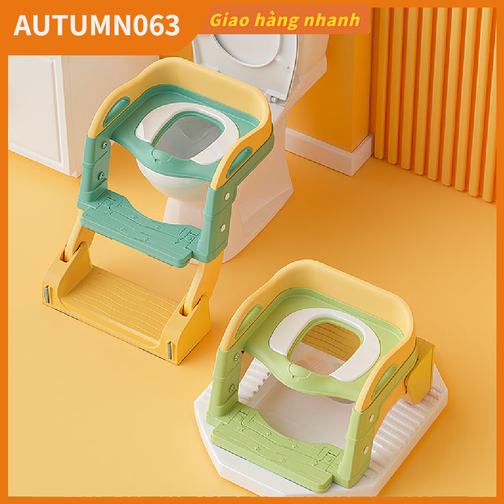 Bô Đa Năng Đào Tạo Ghế Ngồi Vệ Sinh Có Bậc Thang Tay Cầm Thể Gập Lại Tập Cho Trẻ Em Autumn063