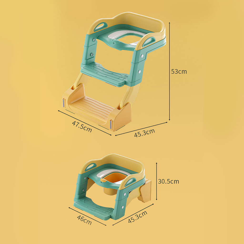 Bô Đa Năng Đào Tạo Ghế Ngồi Vệ Sinh Có Bậc Thang Tay Cầm Thể Gập Lại Tập Cho Trẻ Em Autumn063