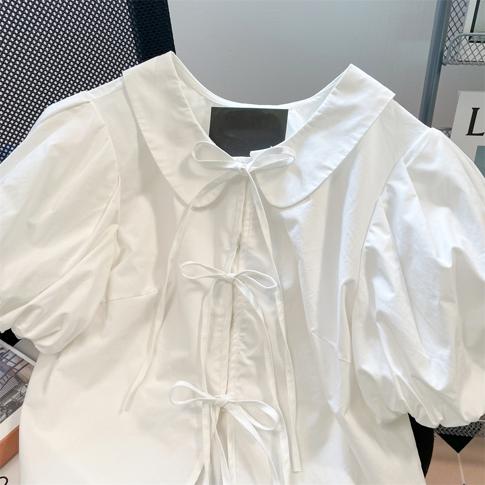 Áo Sơ Mi Ngắn Cổ Búp Bê Thời Trang Mùa Hè Ngọt Ngào Dành Cho Nữ Sinh