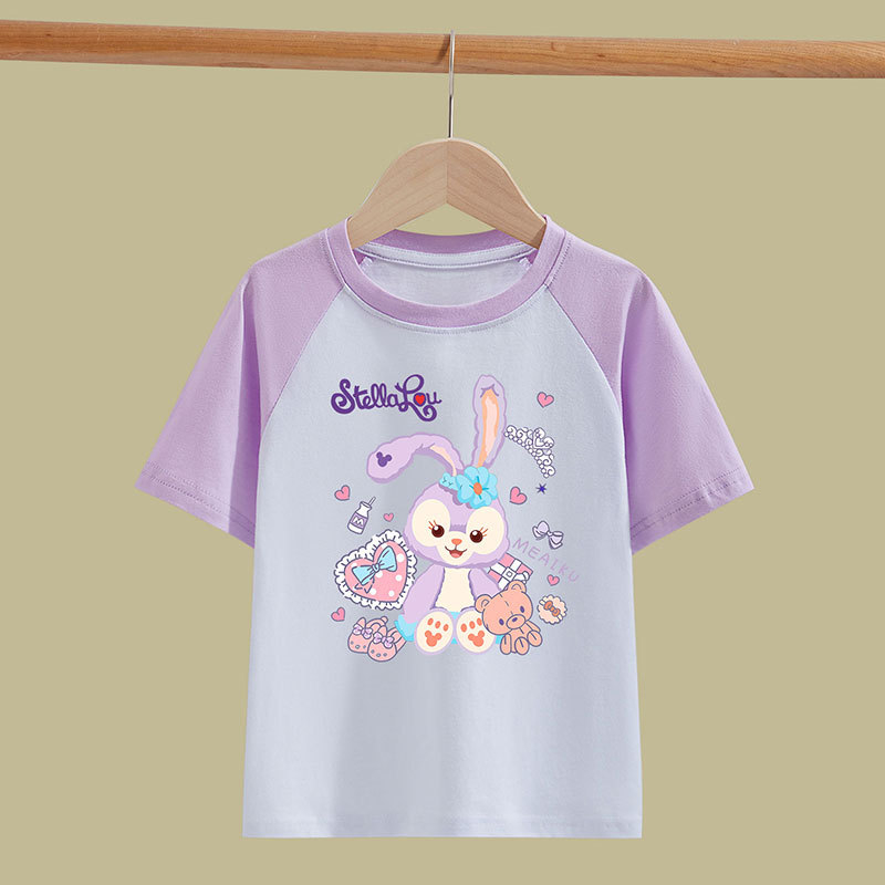 Sun baby Áo Thun Ngắn Tay In Hoạt Hình Disney Dễ Thương Cho Bé Gái