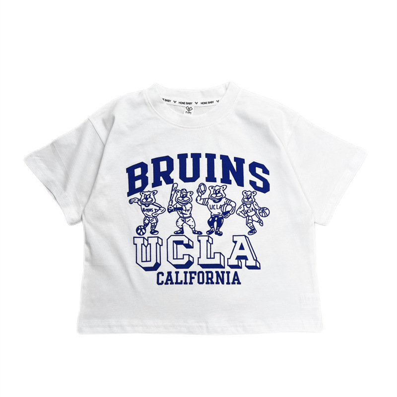 Sun baby Áo Thun Tay Ngắn In Chữ Thời Trang Mùa Hè 2023 Cho Bé