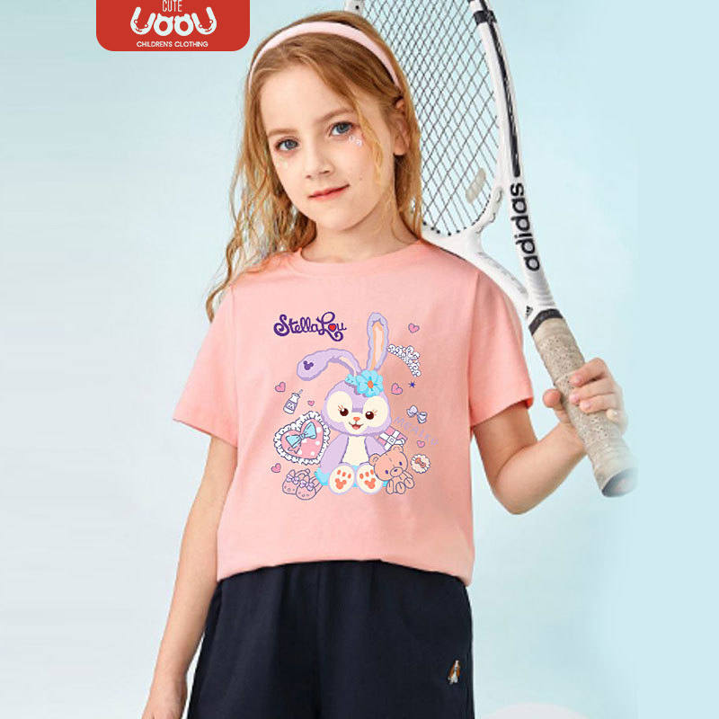 Sun baby Áo Thun Ngắn Tay In Hoạt Hình Disney Dễ Thương Cho Bé Gái