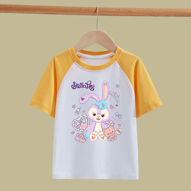 Sun baby Áo Thun Ngắn Tay In Hoạt Hình Disney Dễ Thương Cho Bé Gái