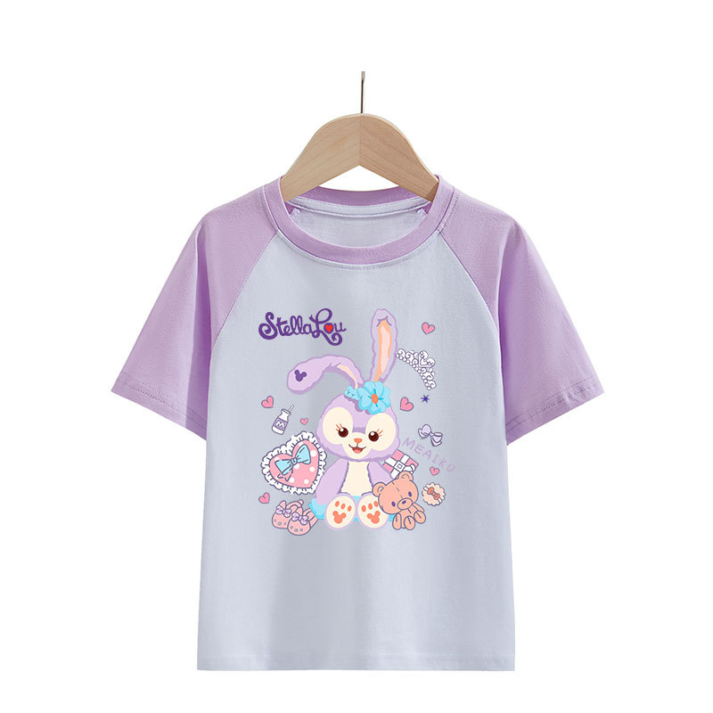 Sun baby Áo Thun Ngắn Tay In Hoạt Hình Disney Dễ Thương Cho Bé Gái